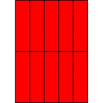 Etykiety A4 kolorowe 42x148 – czerwone fluorescencyjne
