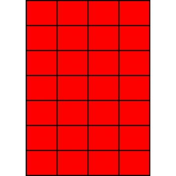 Etykiety A4 kolorowe 52,5x42,4 – czerwone fluorescencyjne