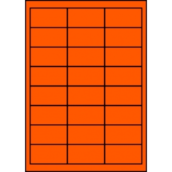 Etykiety A4 kolorowe 64,6x33,8 – pomarańczowe