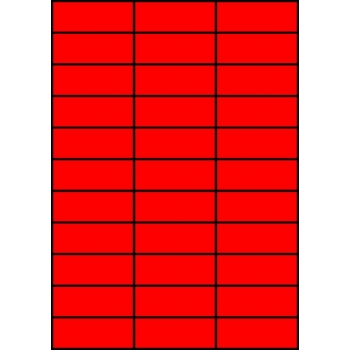 Etykiety A4 kolorowe 70x27 – czerwone fluorescencyjne